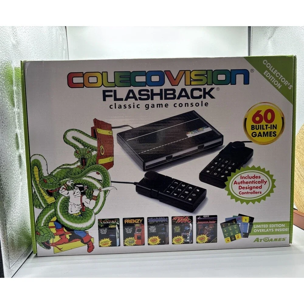 AtGames ColecoVision FlashBack Black Game Console NIB 60 Built in games Gift Boy